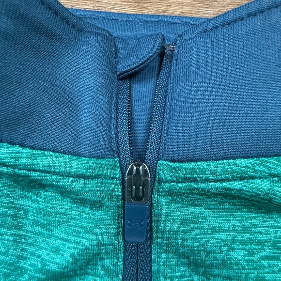 Under Armour Youth Heat Gear Loose Quarter Zip, Green, Athletic, YSM, Sports - Picture 6 of 10